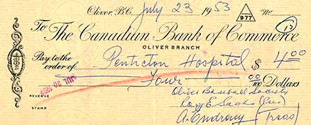 Hospital cheque