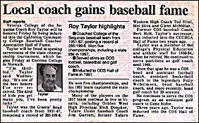 Roy Taylor, Hall of Fame