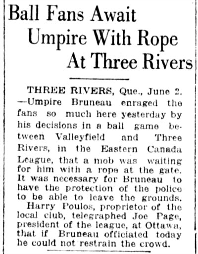 Umpire rope
