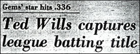 Wills batting champion