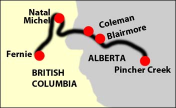 Map Crow's Nest Pass